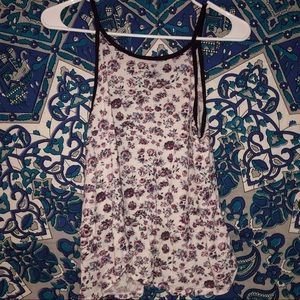 Maroon floral tank top